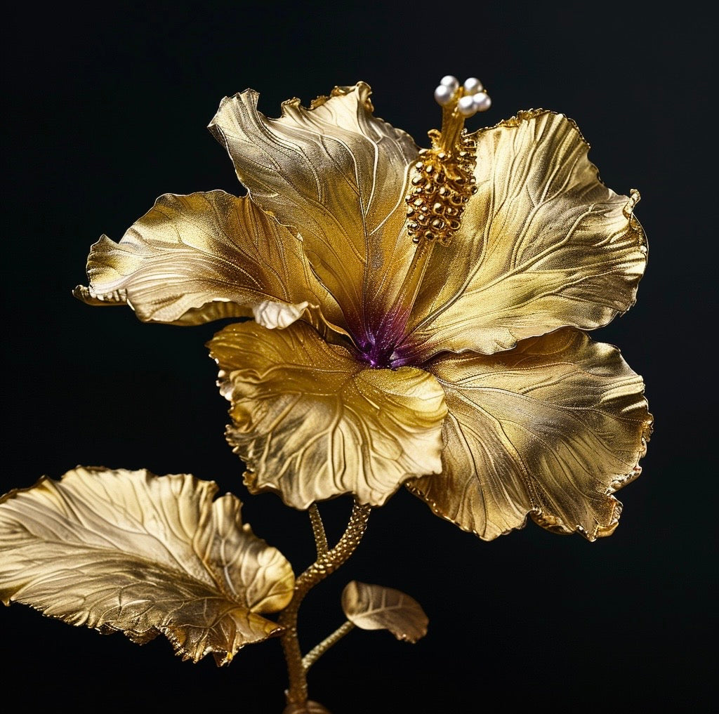 Hibiscus Diaries - Golden Petals & Pearl